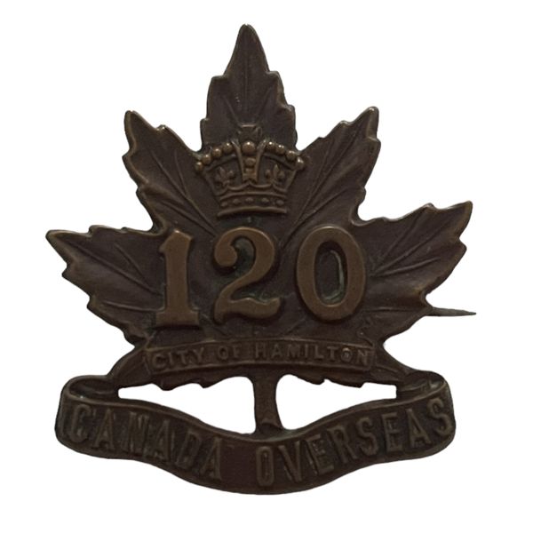 WW1 CEF 120th Battalion, Hamilton, Cap Badge