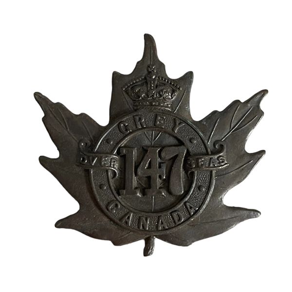 WW1 CEF 147th Battalion, Grey Cap Badge