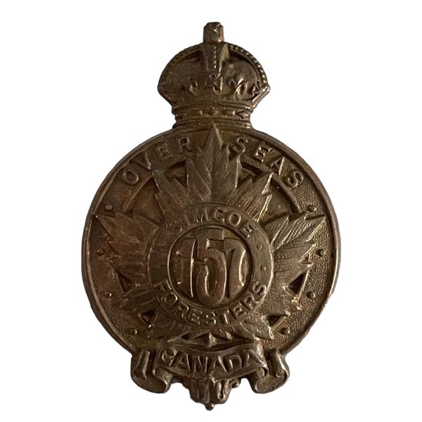 WW1 CEF 157th Battalion, Simcoe, Cap Badge