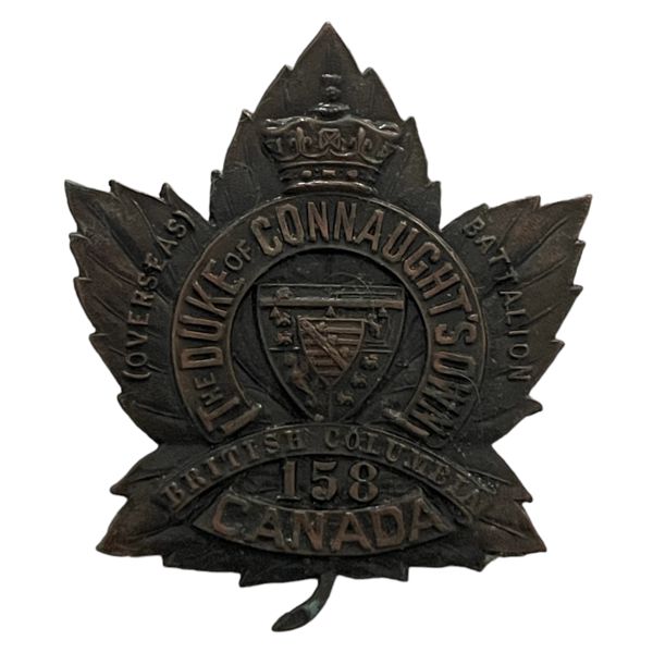 WW1 CEF 158th Battalion, Duke of Connaughts, Cap Badge