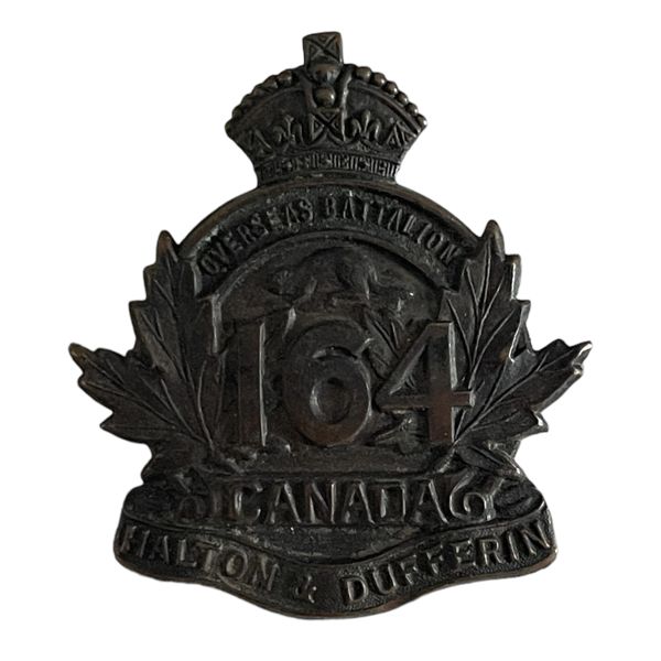 WW1 CEF 164th Battalion, Halton & Dufferin, Cap Badge