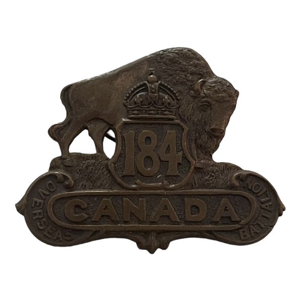 WW1 CEF 184th Battalion, Manitoba, Cap Badge