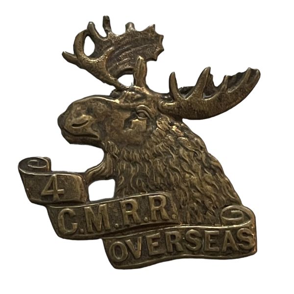 WW1 CEF 4th Canadian Mounted Rifles (CMRR) Cap Badge