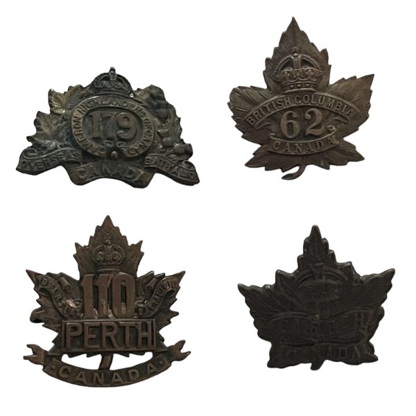 WW1 CEF Collar Badge Lot of 4
