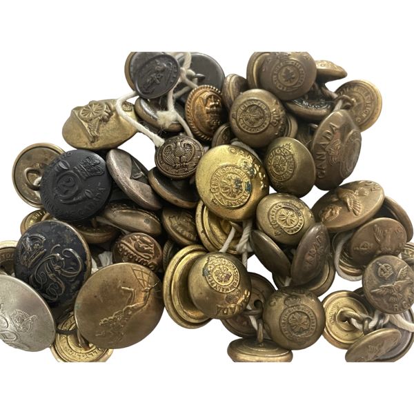 Lot of Canadian and American Uniform Buttons