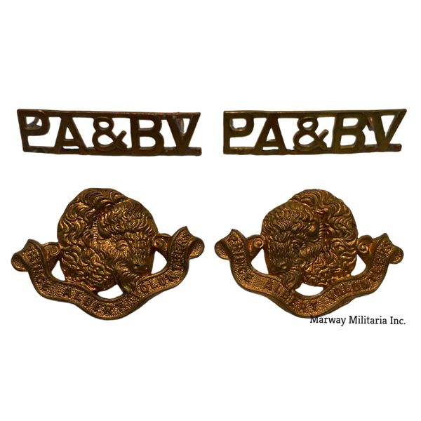 WW2 era Prince Albert & Battleford Volunteers Badge Set