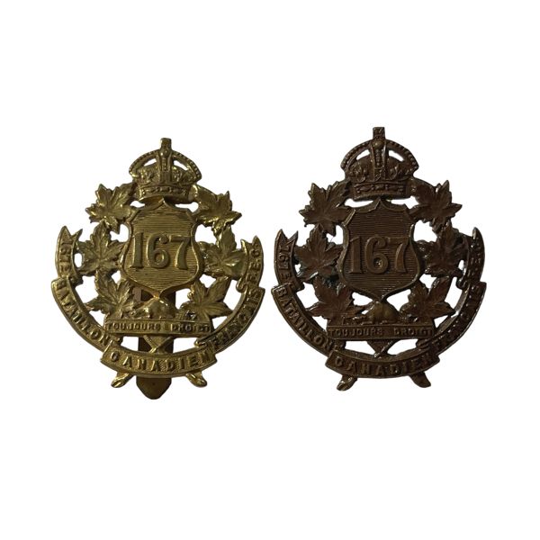 WW1 CEF 167th Battalion Cap Badge Lot