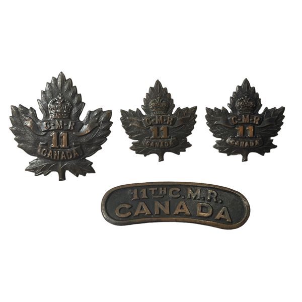 WW1 CEF 11th Canadian Mounted Rifles Badge Set
