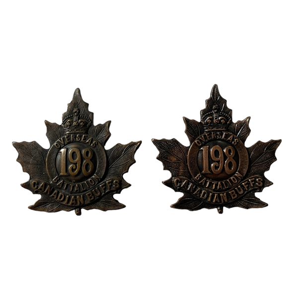 WW1 198th Canadian Buffs Cap Badge Lot