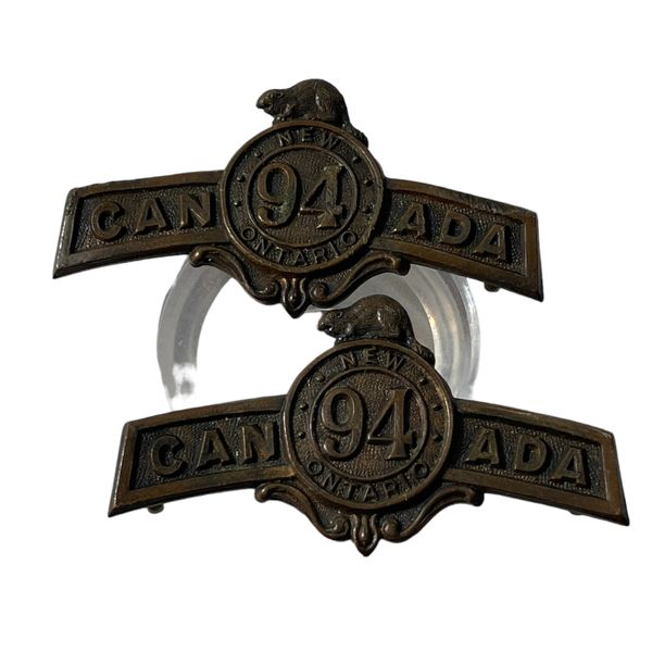WW1 CEF 94th Battalion Shoulder Title Badge Pair