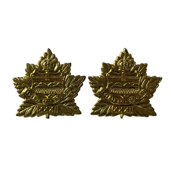 South Alberta Regiment Collar Badge Pair