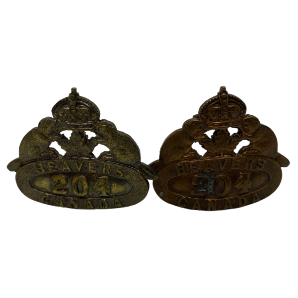 WW1 CEF 204th Battalion Collar Badge Lot