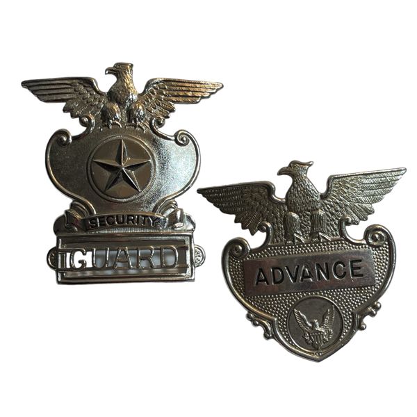Lot of 2 Unknown Security Services Badge Lot