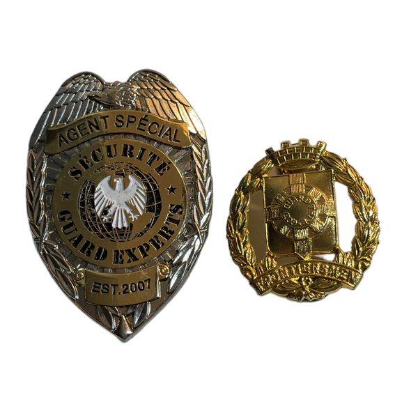 Lot of 2 Security Guard Experts Agent Special & Legion of Frontiersmen Badge Lot