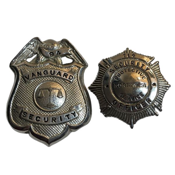 Lot of 2 Northwest Protective Service Security Officer & Vanguard Security Badge Lot