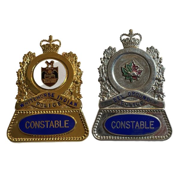 Native / Tribal Whitehorse Indian Police and Eel Ground Constable Badge Lot
