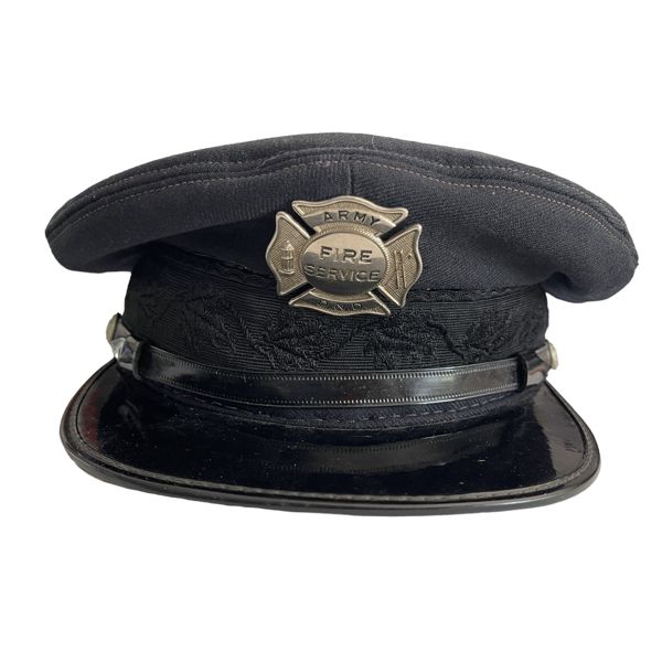 DND Army Fire Service Badge on Peaked Cap