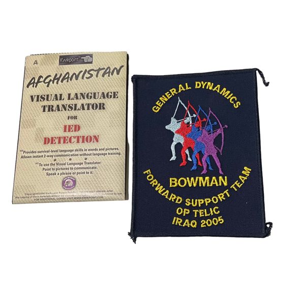 Afghanistan Visual Language Translator for IED Detection & OP Telic Iraq Patch