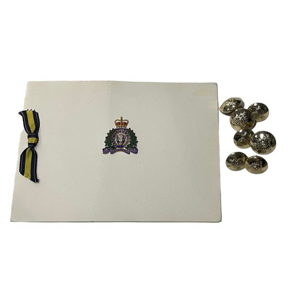 RCMP Christmas Card & Uniform Button Lot