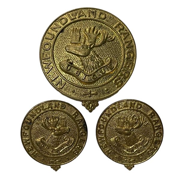 Newfoundland Rangers Cap & Collar Badge Set