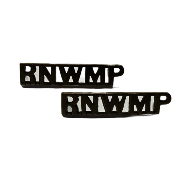 RNWMP Royal North West Mounted Police Shoulder Title Badge Pair 