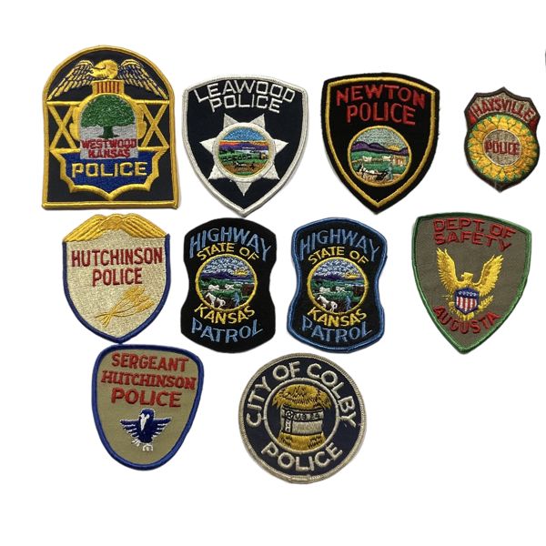 Lot of 10 Kansas State USA Police Patches 