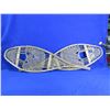 Image 1 : Vintage Snowshoes - 37" x 11" - Some of the webbing is damaged and some has been poorly repaired
