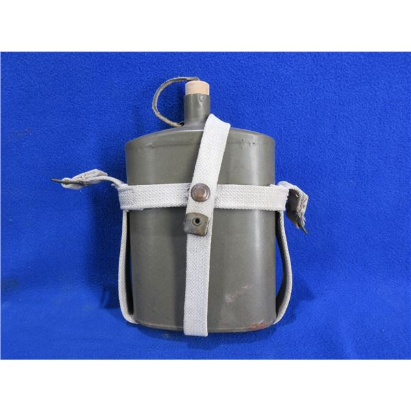 WWII Military Canteen with Cork Stopper and Harness