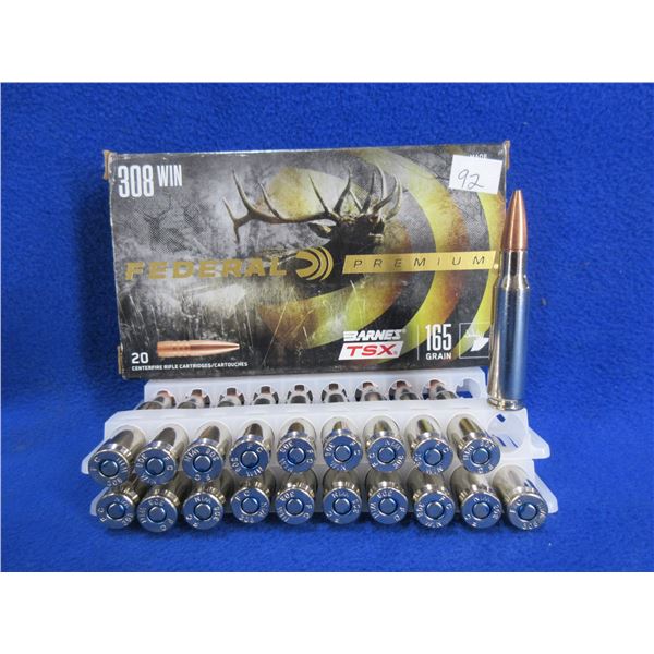 308 Win. 165gr Barnes TSX Federal Cartridges