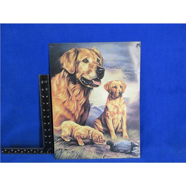 Labradors and Duck Tin Sign - Jeanne Graham - 16" x 12"