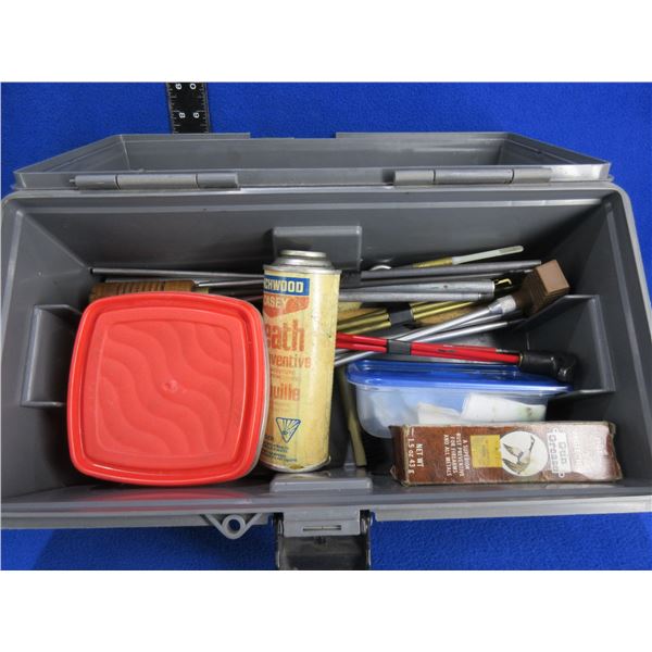 Lot of Misc. Gun Cleaning Supplies in Mastercraft Tool Box