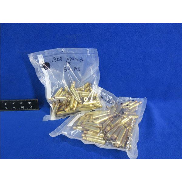 Brass Only - 308 Lapua Once Fired Deprimed - 2 Bags of 50