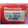 Image 2 : 38 Cal. .358" 158gr SWC HP Hornady Bullets - Box of 100