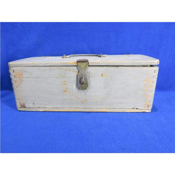 Wood Tackle Box with Assorted Fishing Tackle