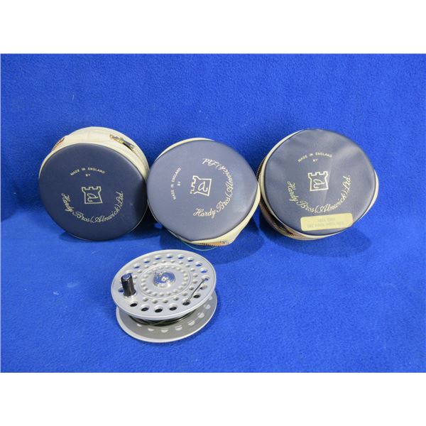 1 Vintage Hardy Bros Fly Fishing Reel and 3 Spools