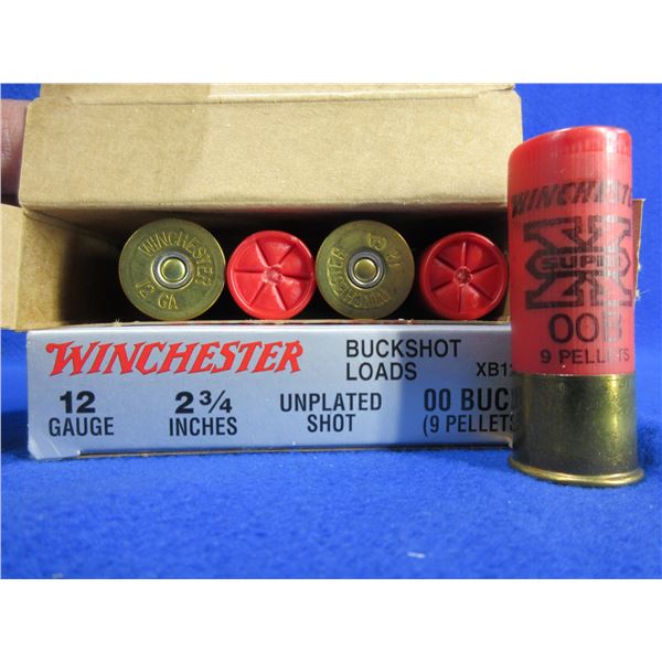 12 Ga 2 3/4" 00 Buck SuperX Winchester Shotshells