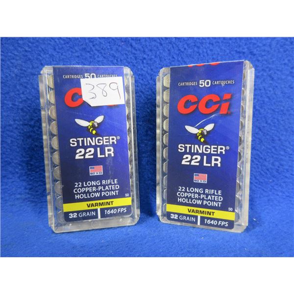 22 LR 32gr HP Copper-Plated Stinger CCI Cartridges