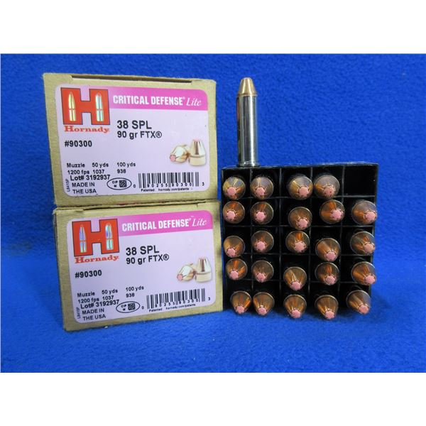 38 Spl 90gr FTX Critical Defense Hornady Cartridges