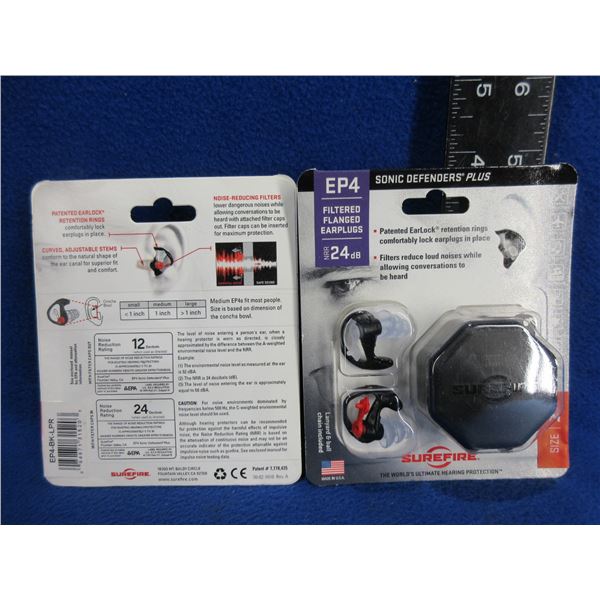 NEW - Surefire EP4 Filtered Flanged Earplugs - 2 Packages