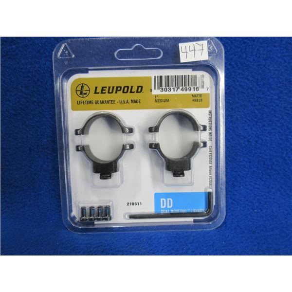 Leupold 1" Dual Dovetail Medium Matte Rings 49916