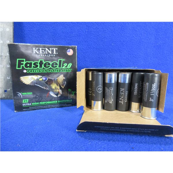 12 Ga 3" 2 Shot Kent Fasteel 2.0 Shotshells - 2 Boxes of 25