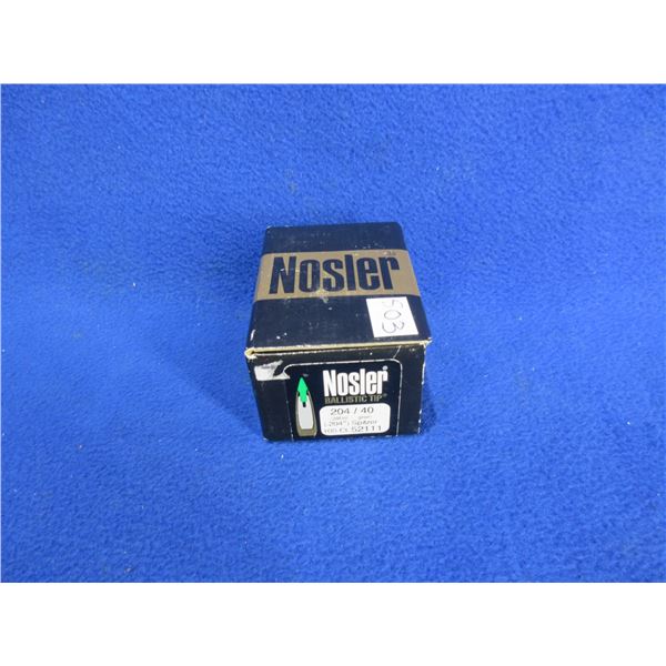 204 Cal. .204" 40gr Spitzer Ballistic Tip Nosler Bullets