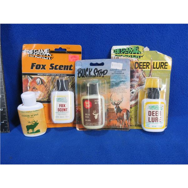 Lot of Misc. Scents - Fox, Deer Lure, Bull Elk, Elk Urine