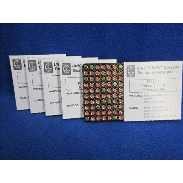 Large Rifle Primers 5 5 3 N Unis Ginex 5 Boxes Of 100 large-rifle-primers-5-5-3-n-unis-ginex-5-boxes-of-100
