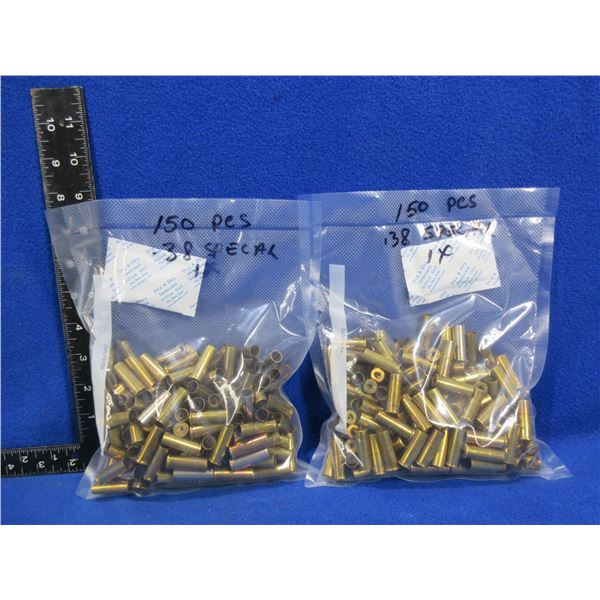 Brass Only - 38 Special 1x Fired Unprimed - 2 Bags of 150