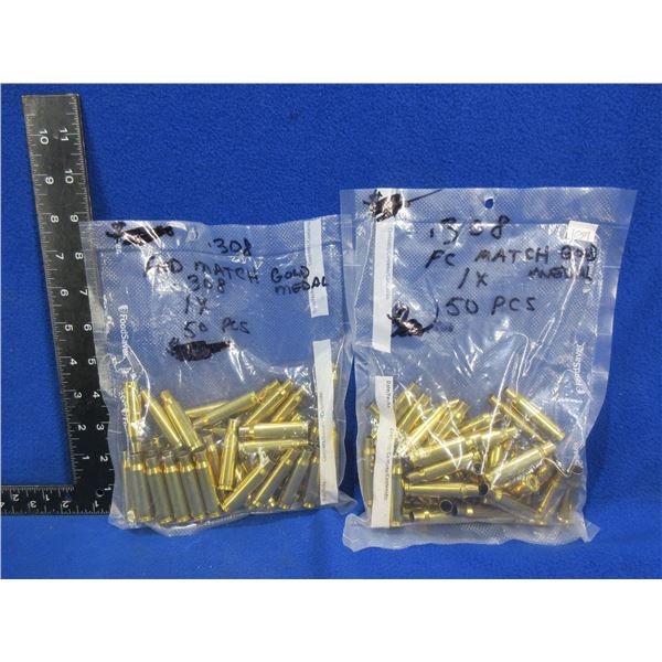 Brass Only - .308 Win FC Match Gold Medal -  2 Bags of 50