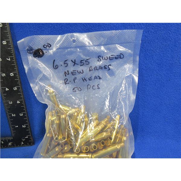 NEW - Brass Only - 6.5X55 Swedish R P Headstamp