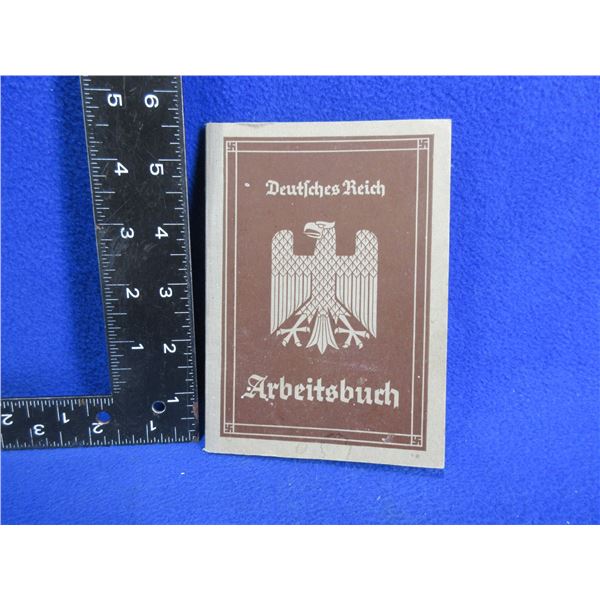 Deutiches Reich Arbeitsbuch Dated 1935
