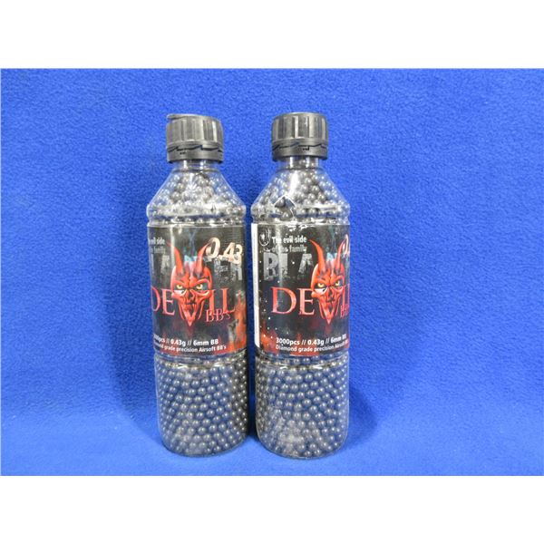 Blaster Devil Airsoft BB's - 0.43g/6mm BB - 2 Bottles of 3000