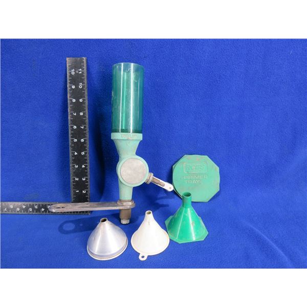 RCBS Uniflow Powder Measure with Primer Tray, 3 Funnels
